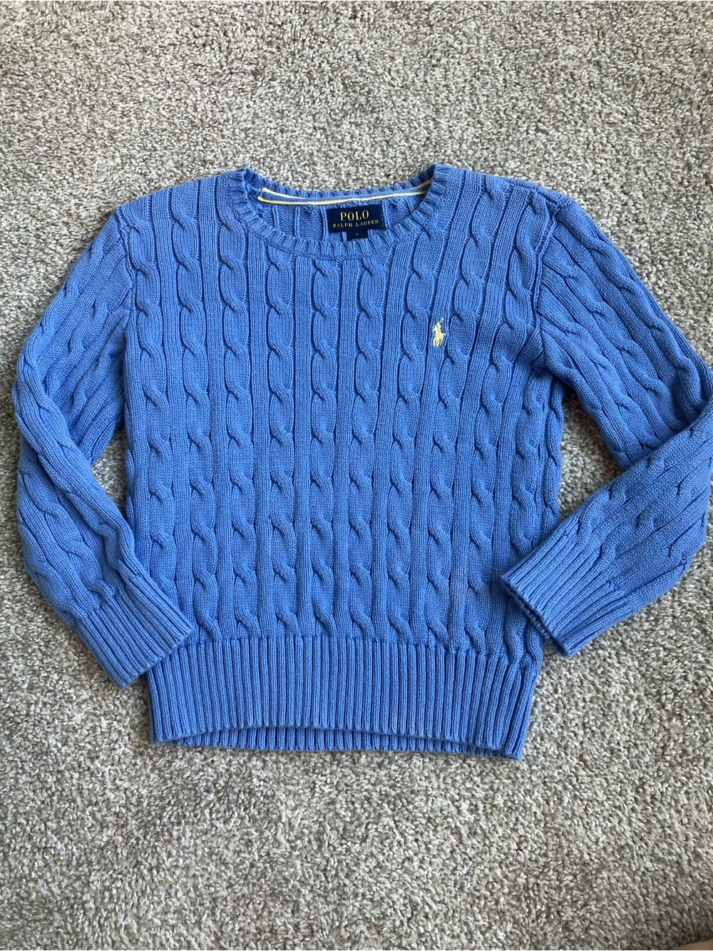 Polo by Ralph Lauren Periwinkle Cable-Knit Crewneck Sweater